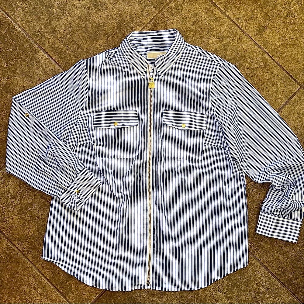NEW With TAGS - Michael Kors Zip Up Blouse